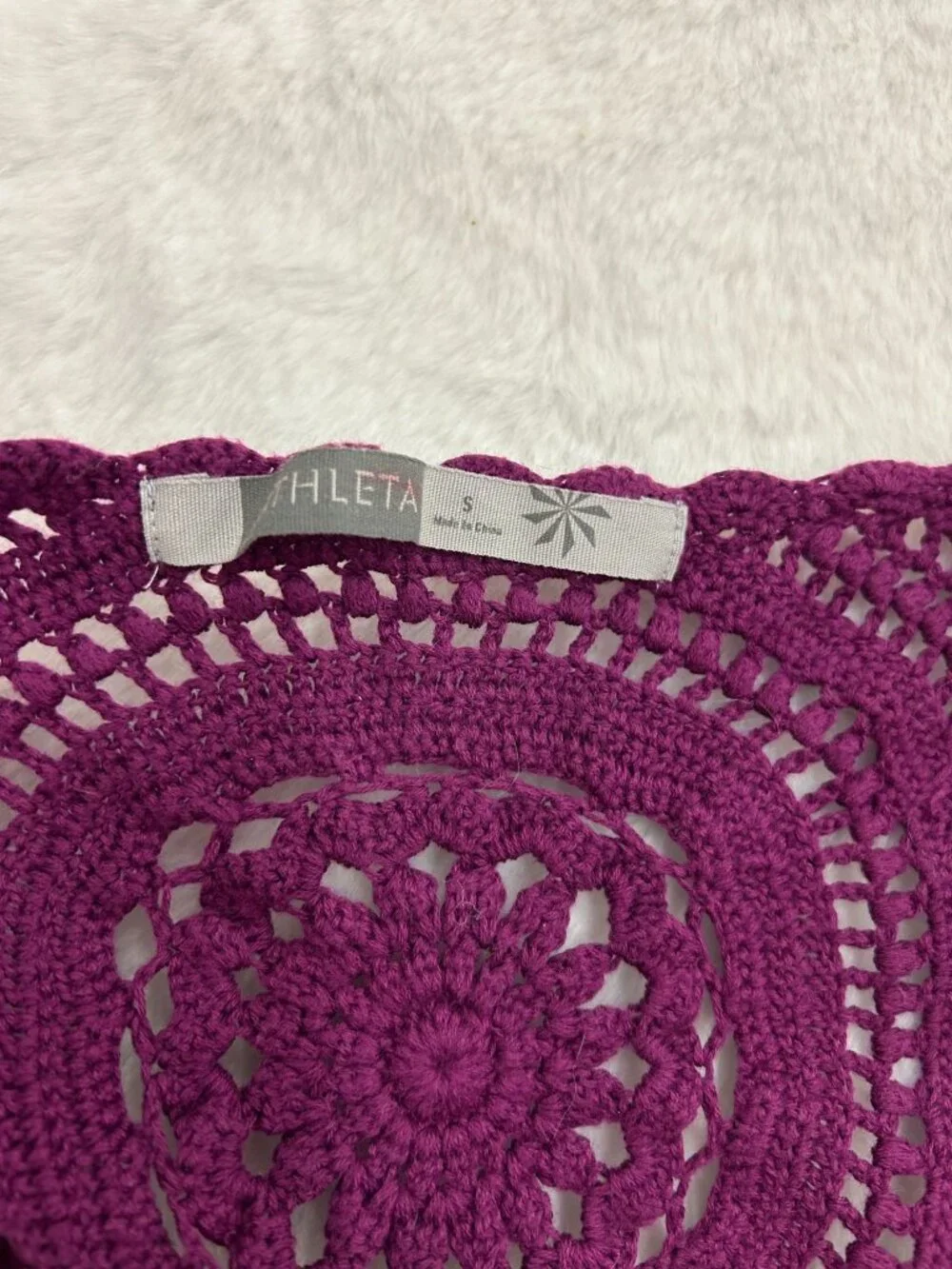 Athleta Dress Women's S Purple Cotton Blend Crochet Knit Sleeveless Casual Wear - Picture 3 of 13